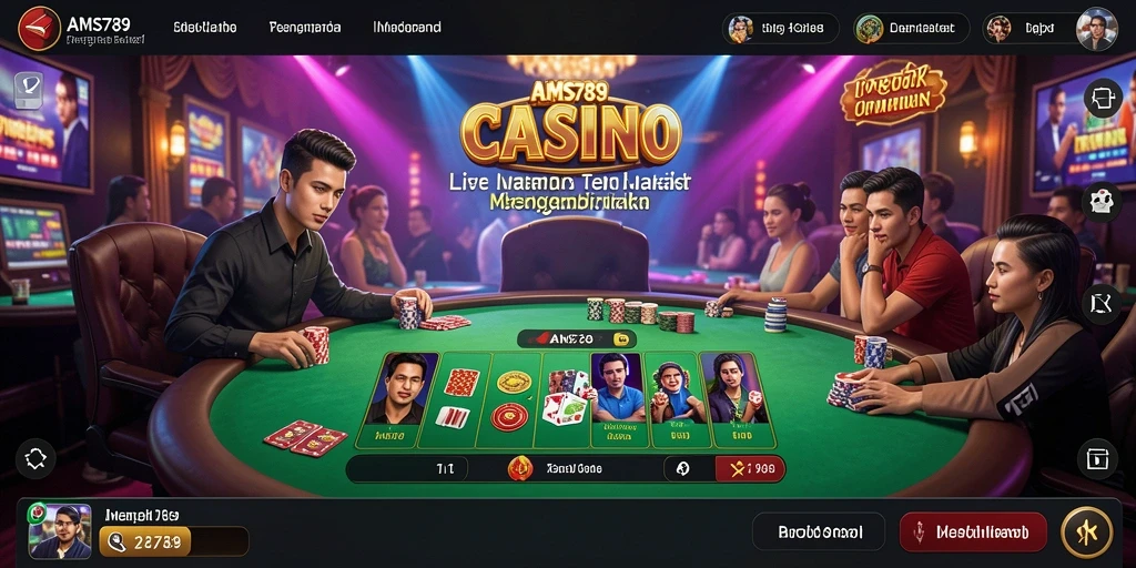 Tampilan menarik dari permainan Live Casino AMS789 yang mendebarkan.