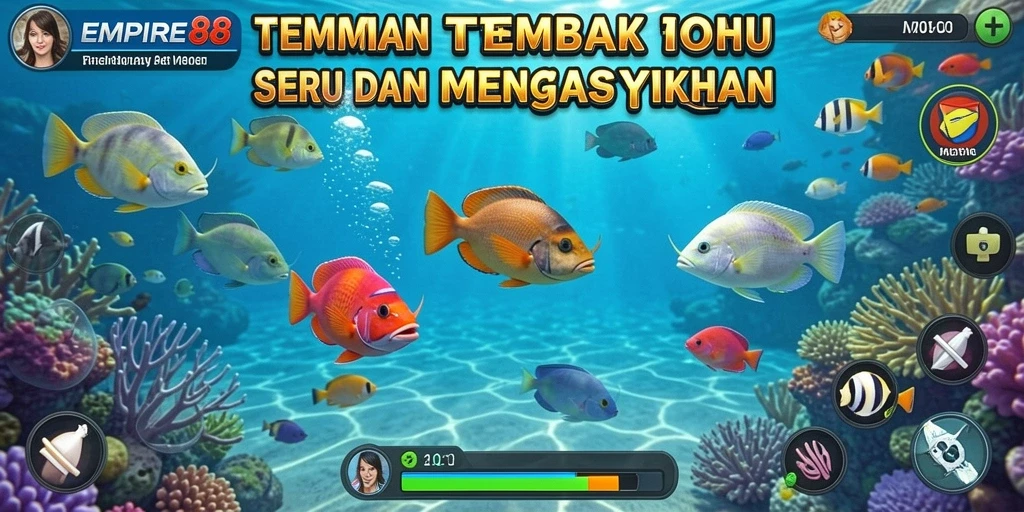 Gameplay menembak ikan yang penuh aksi dan seru.