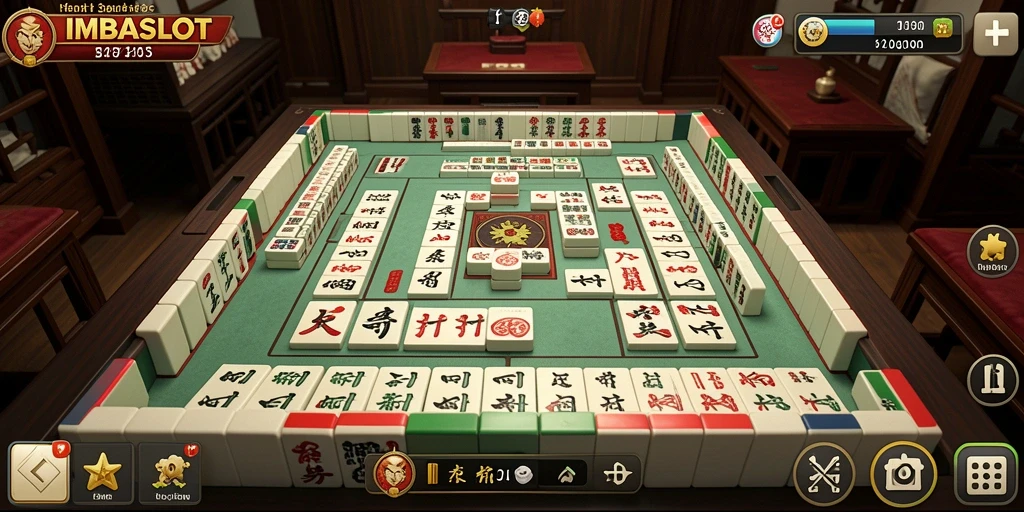 Menampilkan gameplay seru dari game Mahjong IMBASLOT.