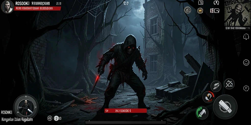 Gameplay menegangkan di ROSOHOKI dengan atmosfer horror yang mencekam.