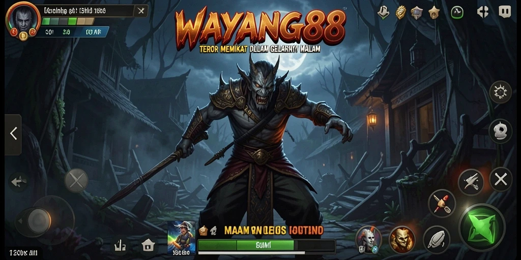 Tampilan gameplay WAYANG88 dalam suasana mencekam.