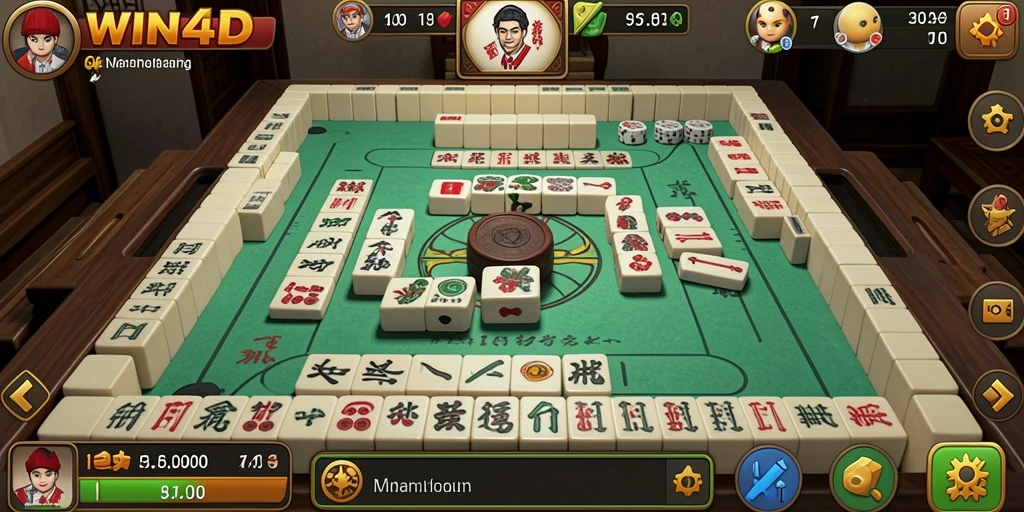Screenshot permainan <strong>WIN4D</strong> menampilkan aksi seru Mahjong.